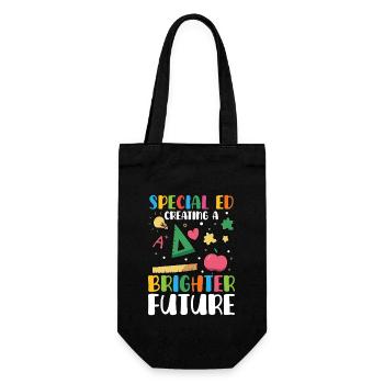 Special education creates a brighter future with - Gift Bag for Bottles - black - Front