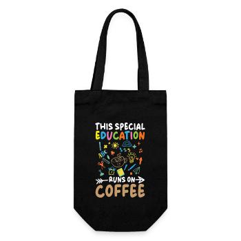 This special education runs with coffee - Gift Bag for Bottles - black - Front
