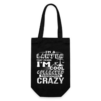 Lawyer Cool And Crazy Lawyer - Gift Bag for Bottles - black - Front