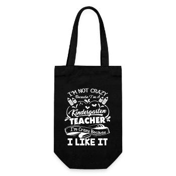 Kindergarten Teacher Crazy - Gift Bag for Bottles - black - Front