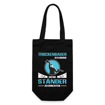 Trockenbau Trockenbauer Trockenbaumonteur Geschenk - Geschenkbeutel für Flaschen - Schwarz - Vorne