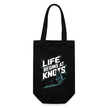 Windsurfing Life Begins At 20 Knots Windsurfer - Gift Bag for Bottles - black - Front