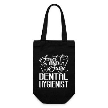 Dental Hygienist Sweet And Sassy Dental Hygienist - Gift Bag for Bottles - black - Front