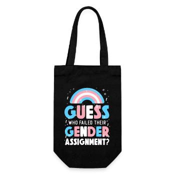 Transgender Trans LGBT Pride - Geschenkbeutel für Flaschen - Schwarz - Vorne