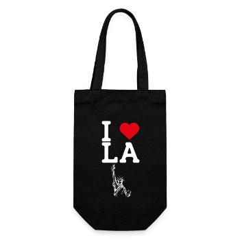 I Love LA Heart Flag Statue Of Liberty Los Angeles - Gift Bag for Bottles - black - Front