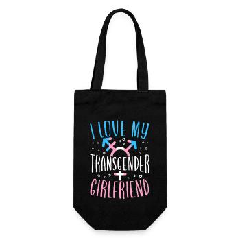 Transgender Trans LGBT Pride - Geschenkbeutel für Flaschen - Schwarz - Vorne