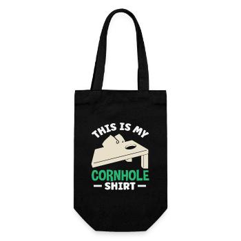 Dies Ist Mein Cornhole Shirt Für Cornhole - Geschenkbeutel für Flaschen - Schwarz - Vorne
