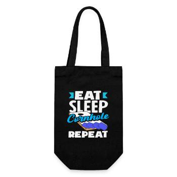 Cornhole Lover: Eat Sleep Cornhole Repeat - Gift Bag for Bottles - black - Front