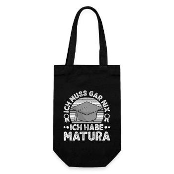 Maturant MUSS GAR NIX HABE MATURA Lustiges - Geschenkbeutel für Flaschen - Schwarz - Vorne