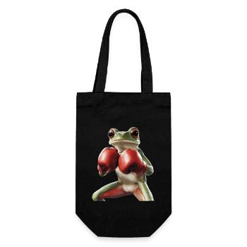 Frosch - Geschenkbeutel für Flaschen - Schwarz - Vorne