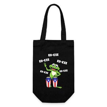 Ko-Kee Frog Playing Guitar Melody - Gift Bag for Bottles - black - Front