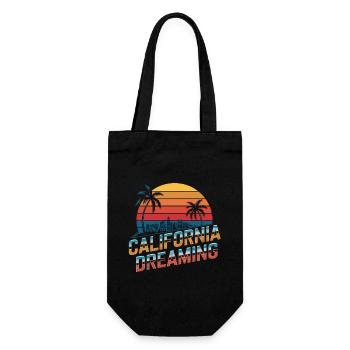 Californie Rêver Coucher de soleil Palmiers Horizon - Sac à bouteille - noir - Devant