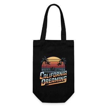 Californie Dreaming City Horizon Palmiers Rétro - Sac à bouteille - noir - Devant