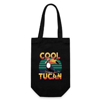 Cool Tucan with Sun Hat and Stripes - Gift Bag for Bottles - black - Front