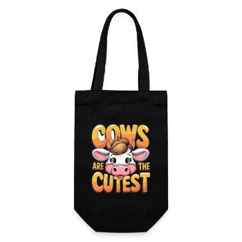 Cows are the cutest animal friends for - Gift Bag for Bottles - black - Front