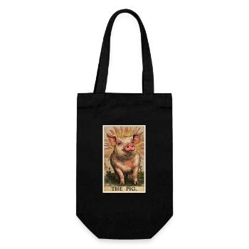 Schweine Schwein - Geschenkbeutel für Flaschen - Schwarz - Vorne