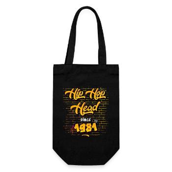 Hip-Hop Head seit 1981 - 44 Jahre True Vibes - Geschenkbeutel für Flaschen - Schwarz - Vorne