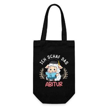 Abitur Mädchen ICH SCHAF DAS ABITUR Lustiges - Geschenkbeutel für Flaschen - Schwarz - Vorne