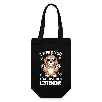 Cockapoo disant chiens drôle Cockapoo cadeau - Sac à bouteille - noir - Devant