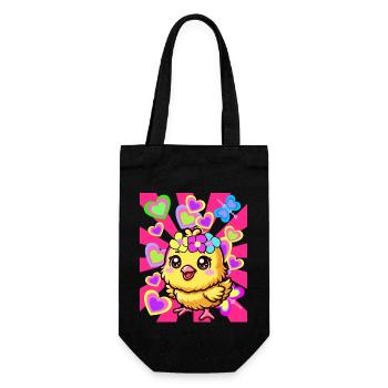 Spring Easter Chick Kids Child Baby - Gift Bag for Bottles - black - Front