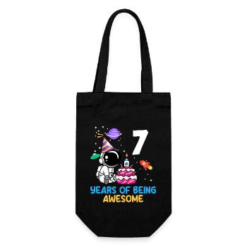7 Years of Space Adventure - Gift Bag for Bottles - black - Front
