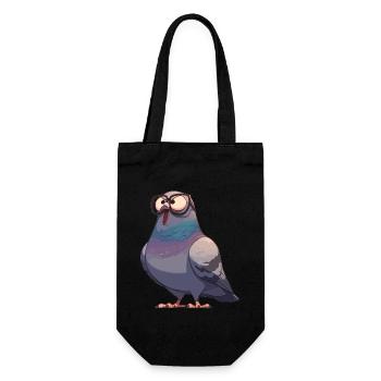 Tauben Taube - Geschenkbeutel für Flaschen - Schwarz - Vorne