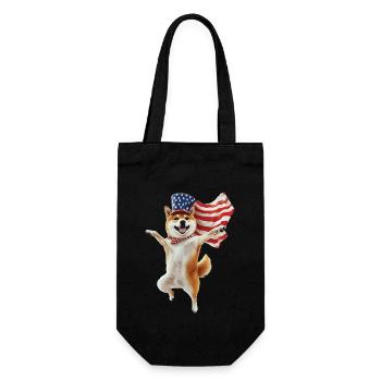 Shiba Inu - Geschenkbeutel für Flaschen - Schwarz - Vorne