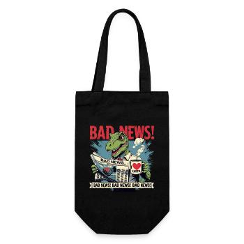 Bad News Dino – Humour apocalyptique - Sac à bouteille - noir - Devant