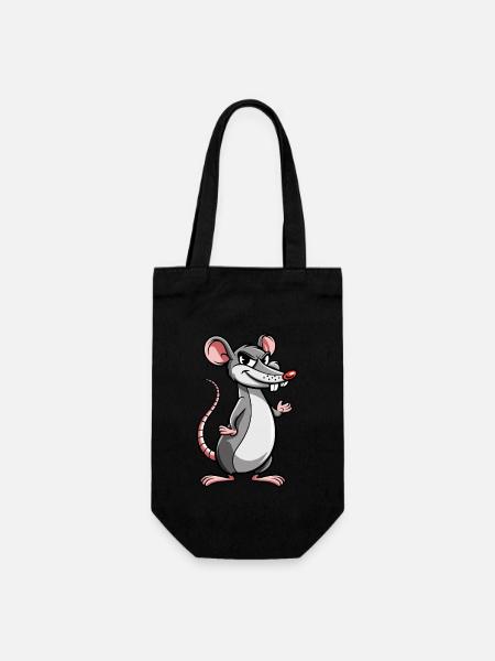 Ratte - Geschenkbeutel für Flaschen - Schwarz
