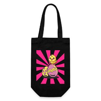 Retro Easter Chicks Easter Eggs Chicken Chickens Kids - Gift Bag for Bottles - black - Front