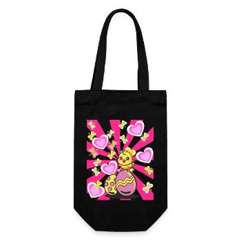 Easter Retro Chick Easter Egg Easter Eggs Kids 80s - Gift Bag for Bottles - black - Front
