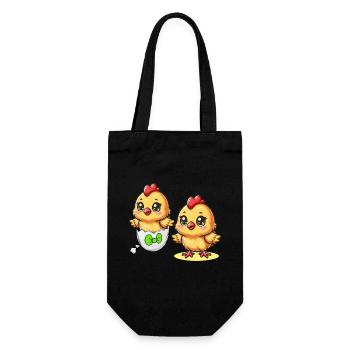 Chick Easter Egg Easter Eggs Chicken Eggs Easter Child - Gift Bag for Bottles - black - Front