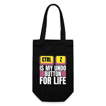 Coder Ctrl + Z Is My Undo Button Web Developer - Geschenkbeutel für Flaschen - Schwarz - Vorne