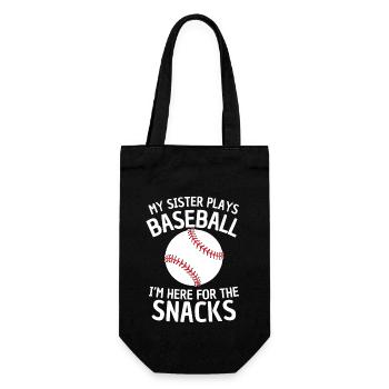 Lustiger Baseball Schwester Spruch - Geschenkbeutel für Flaschen - Schwarz - Vorne