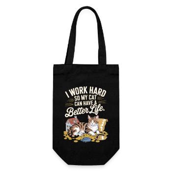 For the luxury of the cat - Gift Bag for Bottles - black - Front