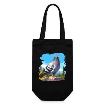 Tauben Taube - Geschenkbeutel für Flaschen - Schwarz - Vorne