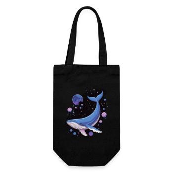 Whale in the Galaxy - Gift Bag for Bottles - black - Front