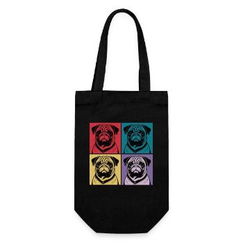 Pug Pop Art - Gift Bag for Bottles - black - Front