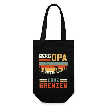 Radfahrer BERG OPA OHNE GRENZEN Radfahren - Geschenkbeutel für Flaschen - Schwarz - Vorne
