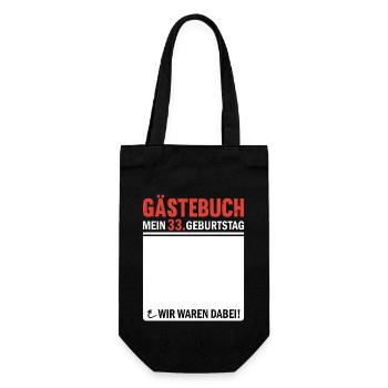 33 Geburtstag Gästebuch Wir Waren Dabei - Geschenkbeutel für Flaschen - Schwarz - Vorne