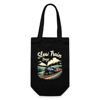 Train Ride -locomotive Adventure - Gift Bag for Bottles - black - Front