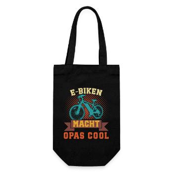 Opa E-BIKEN MACHT OPAS COOL EBike Lustiges - Geschenkbeutel für Flaschen - Schwarz - Vorne