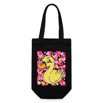 Duck Ducks Kids Child Baby Retro - Gift Bag for Bottles - black - Front