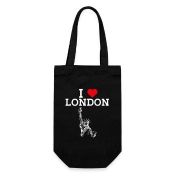 I Love London Statue Of Liberty Heart Love England - Gift Bag for Bottles - black - Front