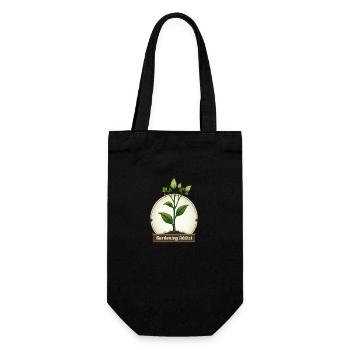 Gardening Addict Plant Emblem - Gift Bag for Bottles - black - Front