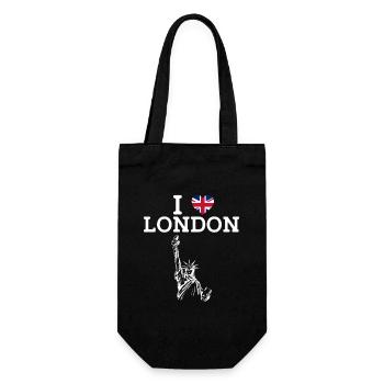 I Love London Statue Of Liberty England Flag Pun - Gift Bag for Bottles - black - Front