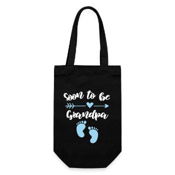 Bald Opa Schwangerschaft Großvater - Geschenkbeutel für Flaschen - Schwarz - Vorne