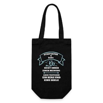 Vater Sohn Partnerlook Team Stiefvater Adoptivsohn - Geschenkbeutel für Flaschen - Schwarz - Vorne