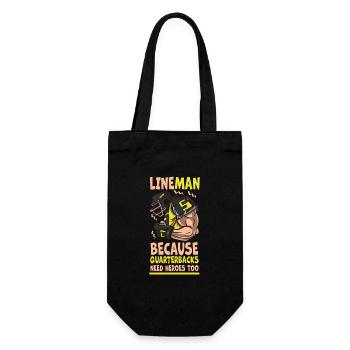 Lineman Because Quarterbacks Need Heroes - Gift Bag for Bottles - black - Front