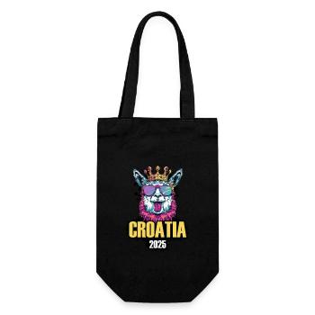 Croatia 2025 Alpaca Party Holiday - Gift Bag for Bottles - black - Front
